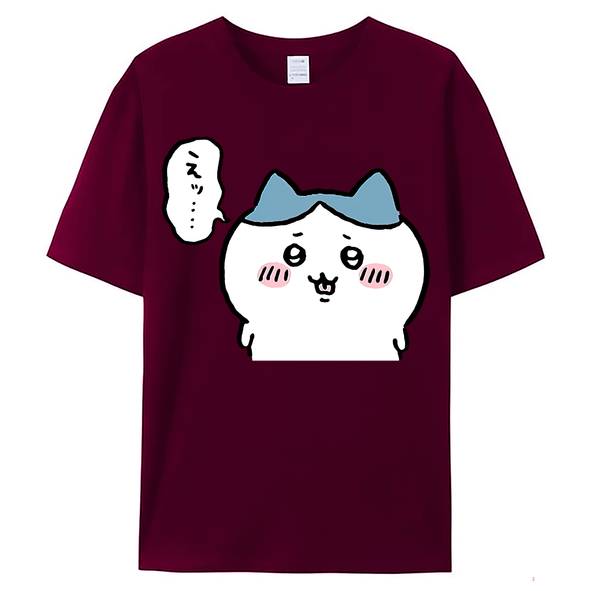 （画像用） ちいかわ ハチワレ Chii-kawa hachiware レディースカジュアルプリントTシャツ（綿100％）